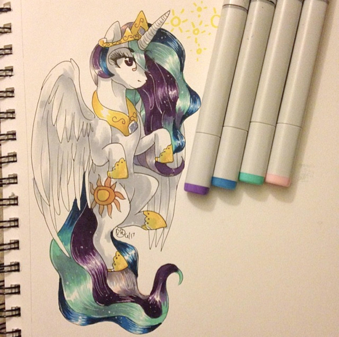 Drawing of Princess Celestia. A unicorn from the TV show My Little Pony: Friendship is magic.