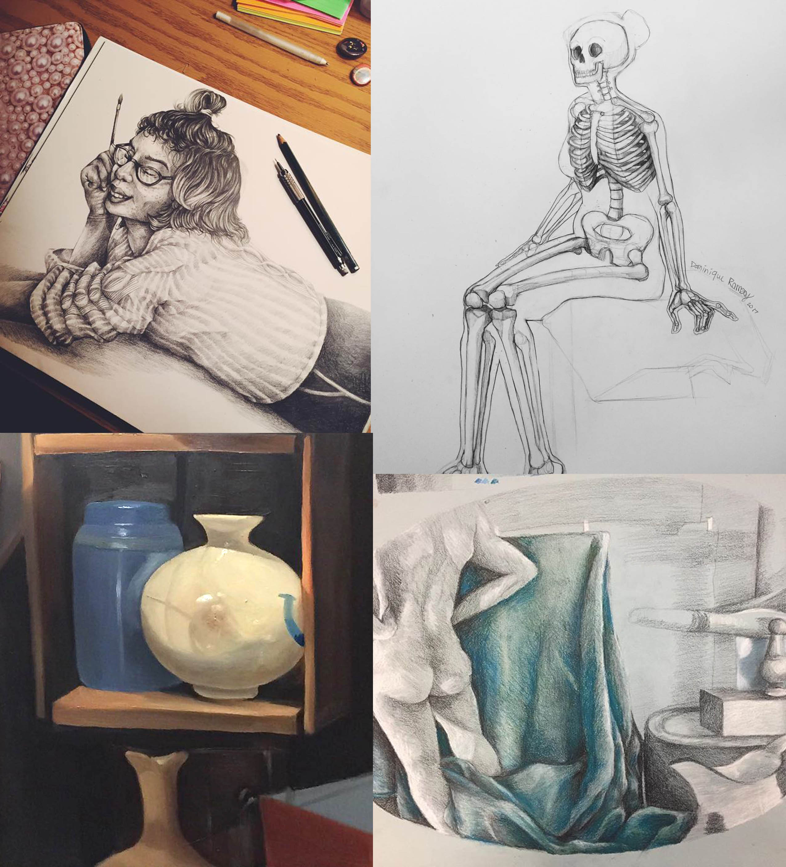 Life drawing and studies from Freshman Year of college I