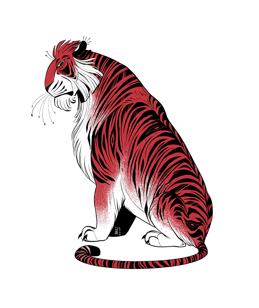 Primary colors – three tigers illustration