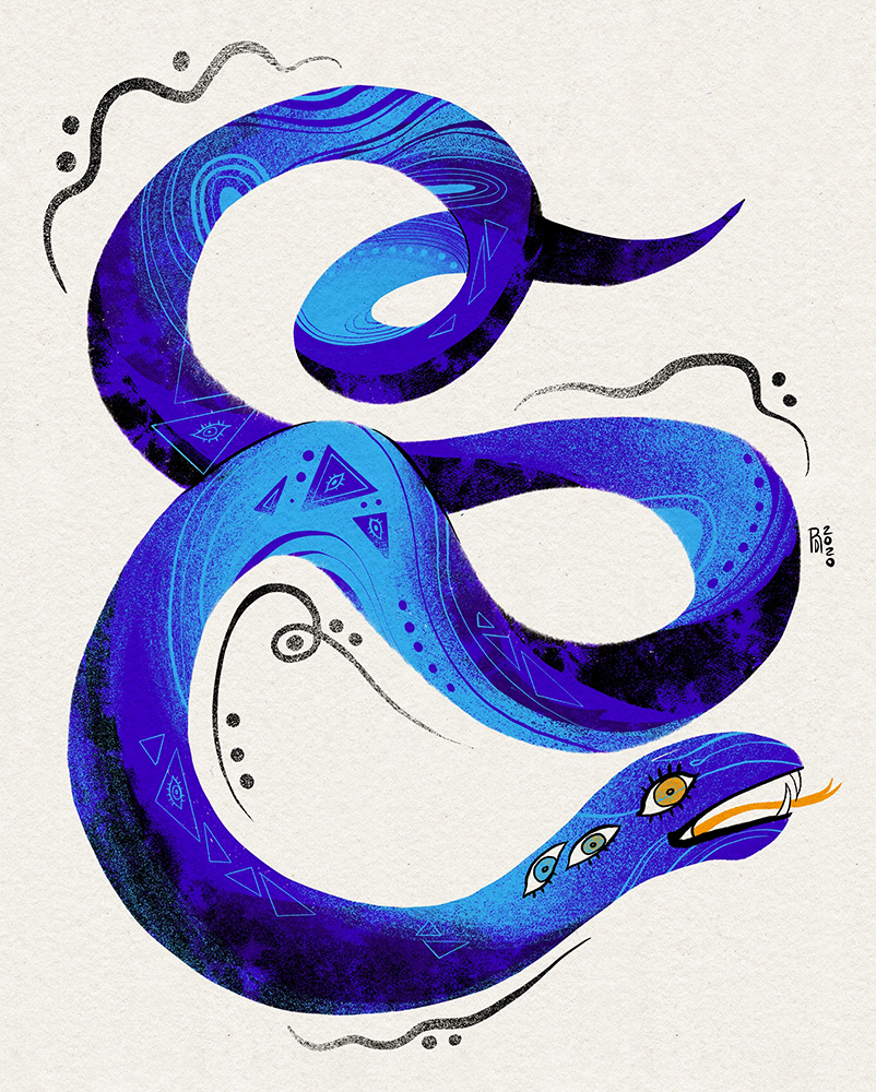 “A shade of blue” – snake illustration