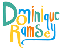 The logo of illustrator Dominique Ramsey. It reads "Dominique Ramsey".