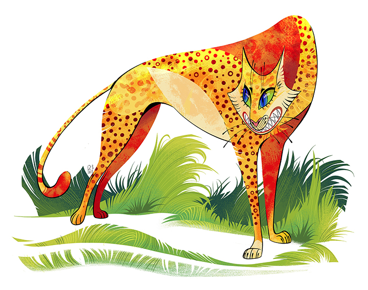 Yellow and orange Cheetah illustration