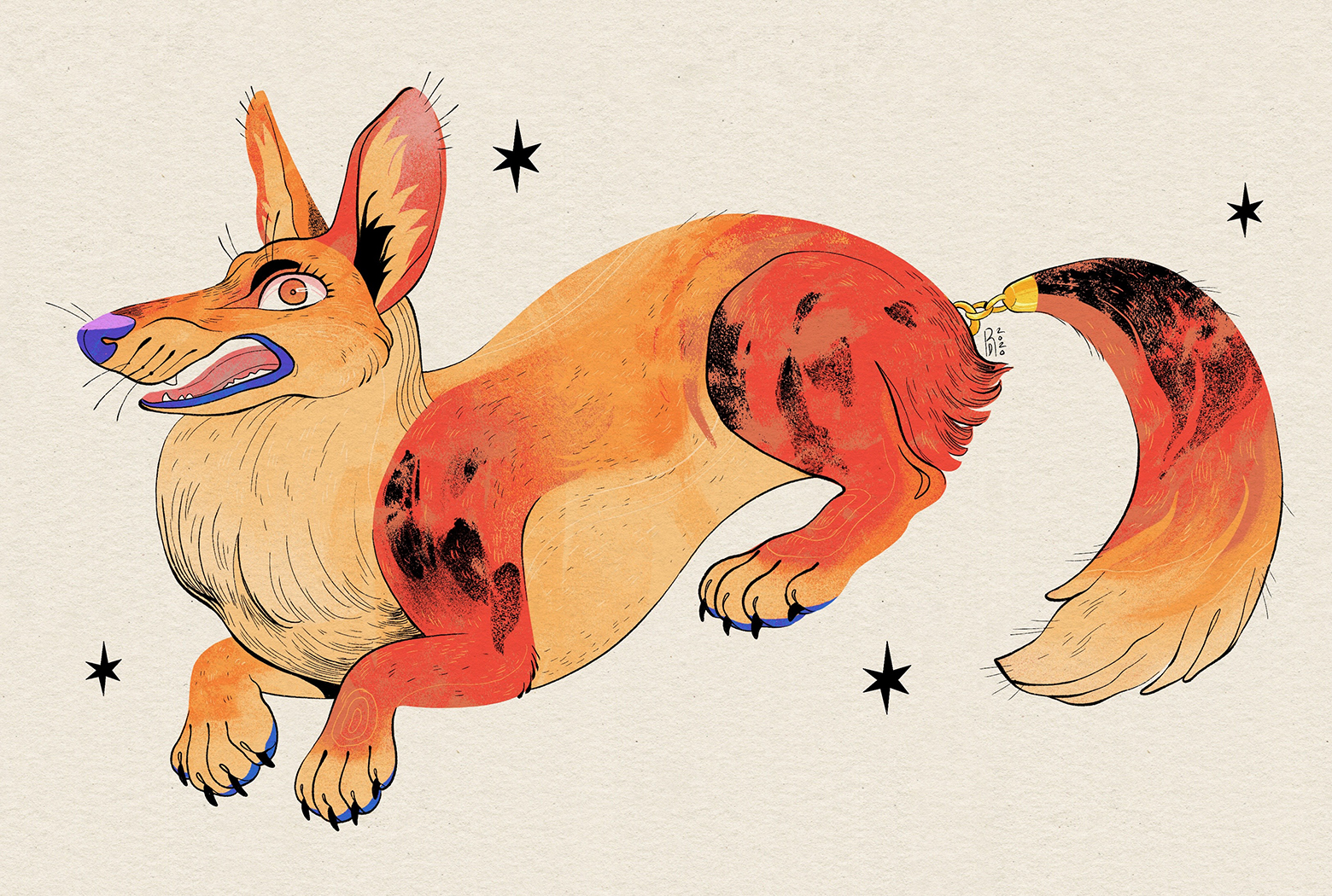 Orange Cardigan Welsh Corgi illustration