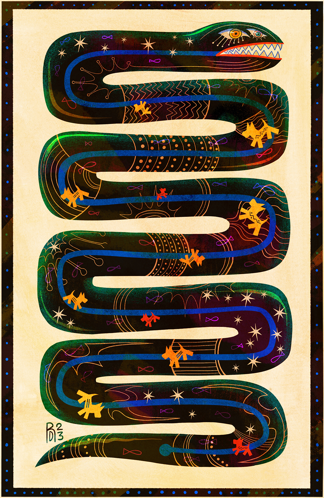 “Deep Waters” – black sea serpent illustration
