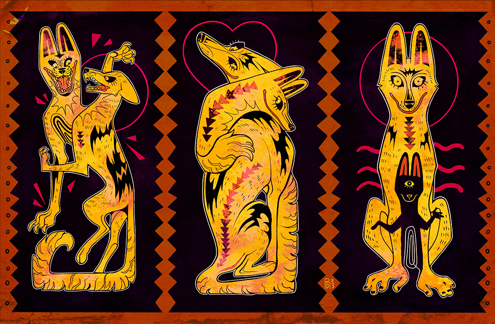 “Drama, Love, and Relationships” – coyote illustration