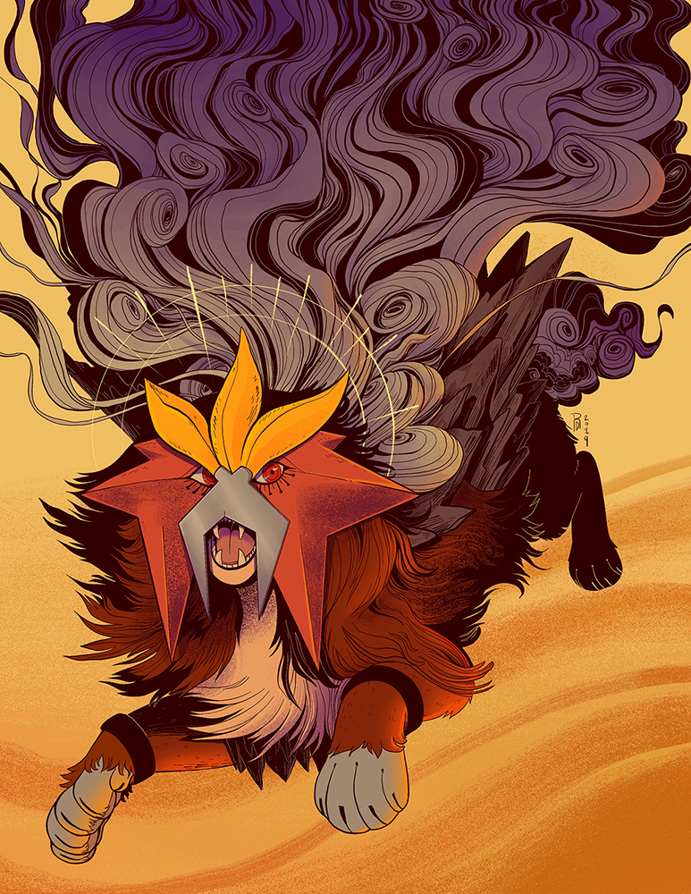 Pokemon: Eruption – Legendary Entei illustration