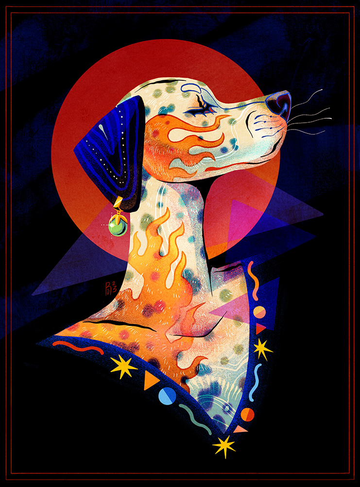 “Feel the Fire” – dalmation dog illustration