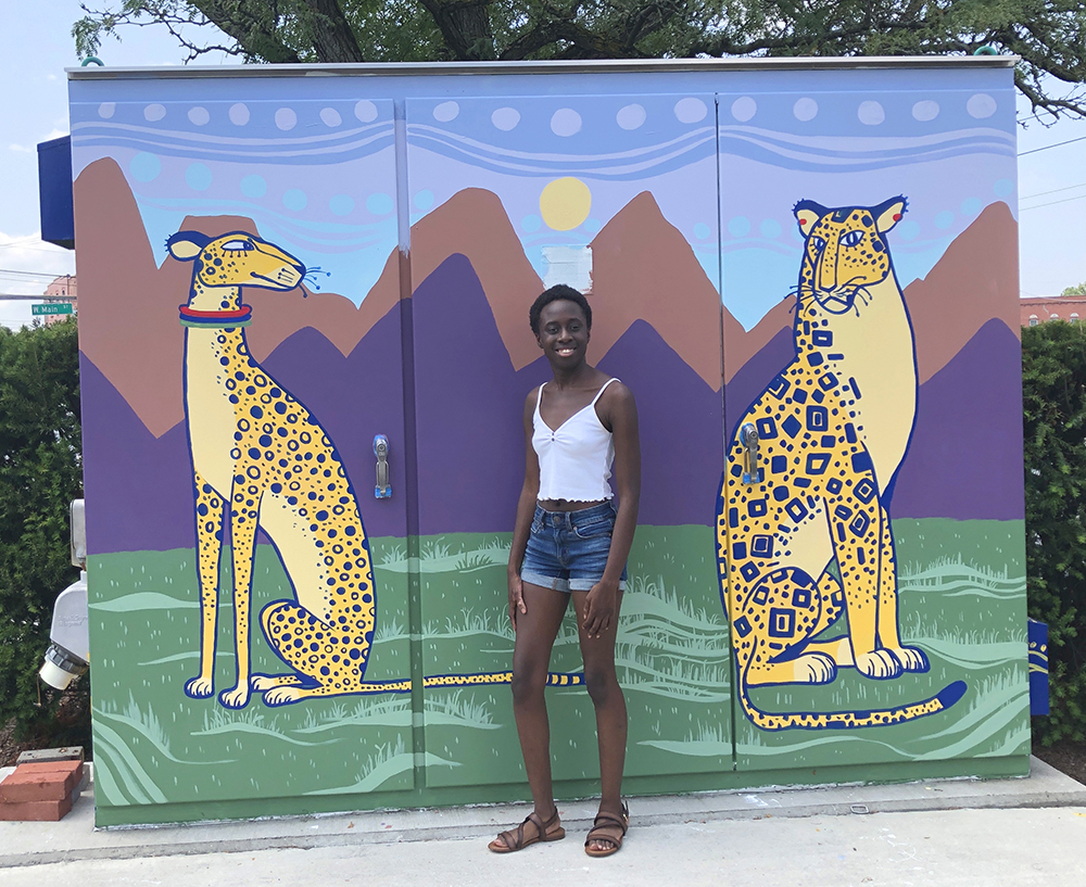 I painted a big cats mural in downtown Salisbury, Maryland