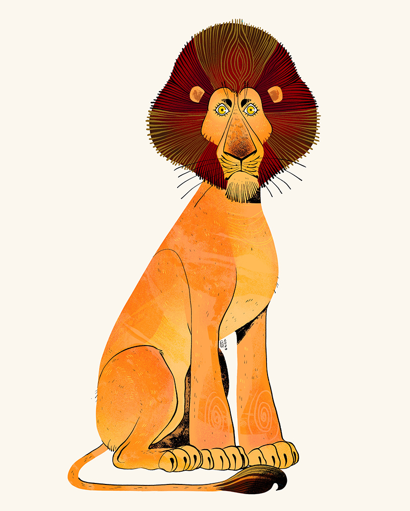 Male lion – character design