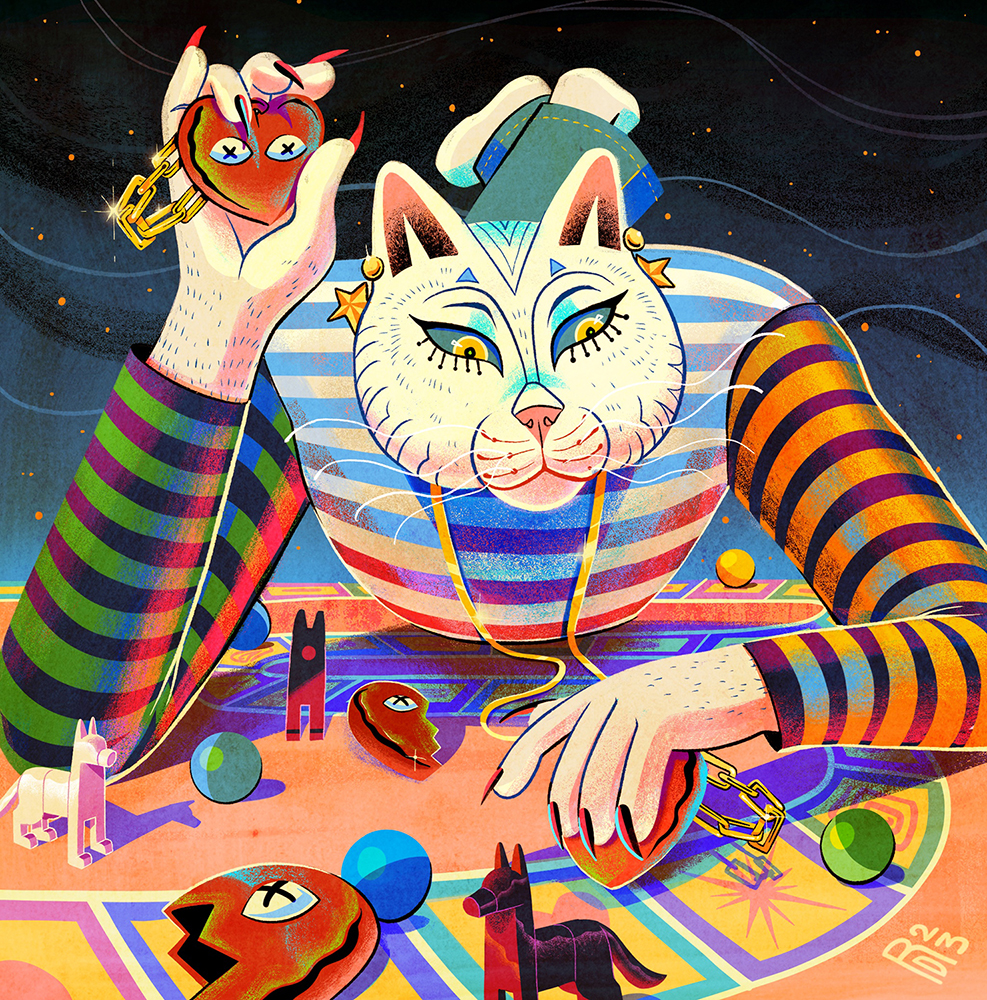 “Love is just a game to you I see…” – cat illustration