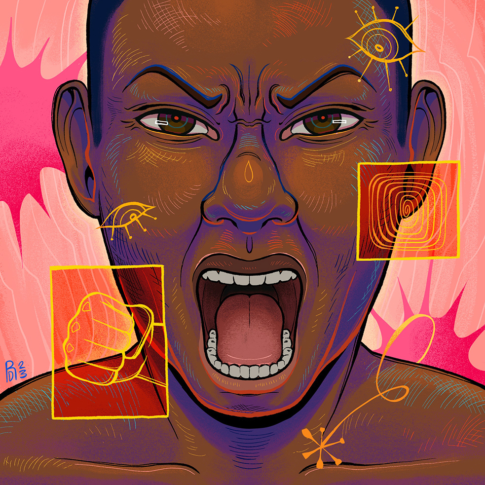 “Knock-out” – Male portrait illustration