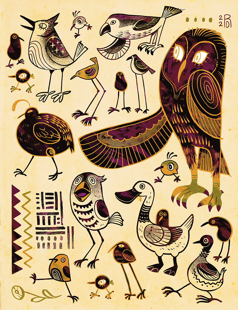 Birdland series: “One-Hundred Ways” illustration