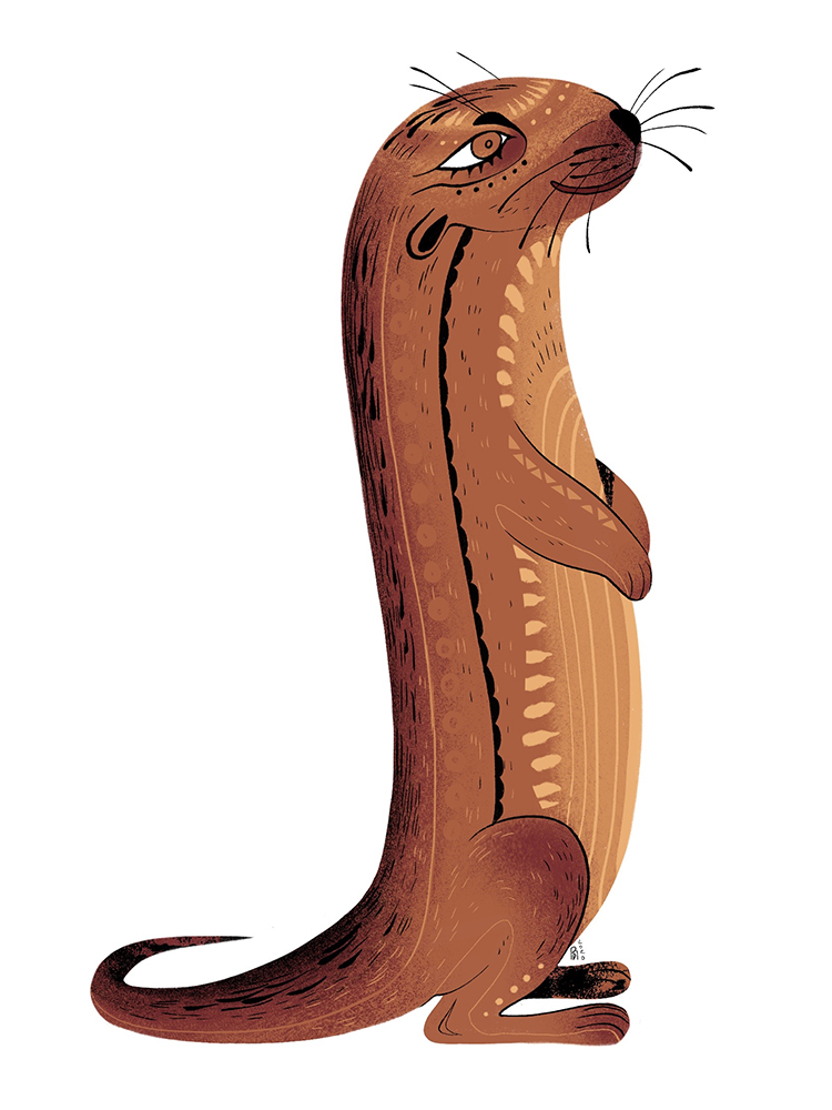 Brown otter character design