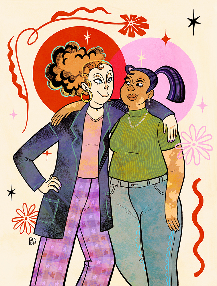 “Ladies” – Lesbian women illustration