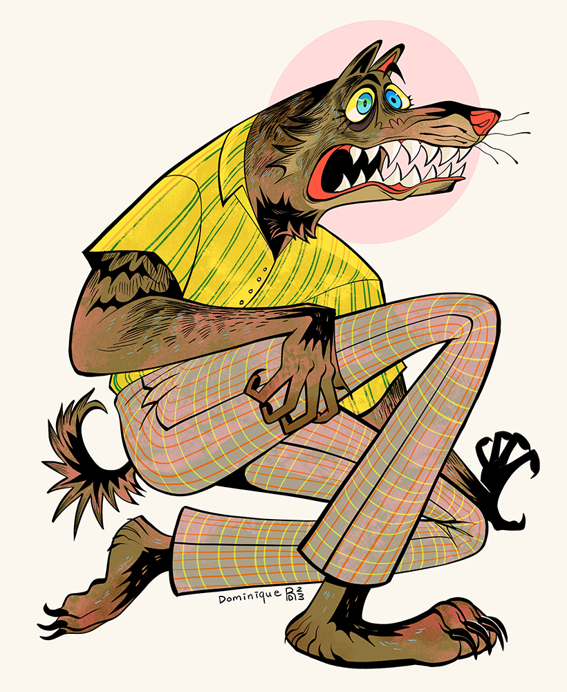 Wolf man illustration
