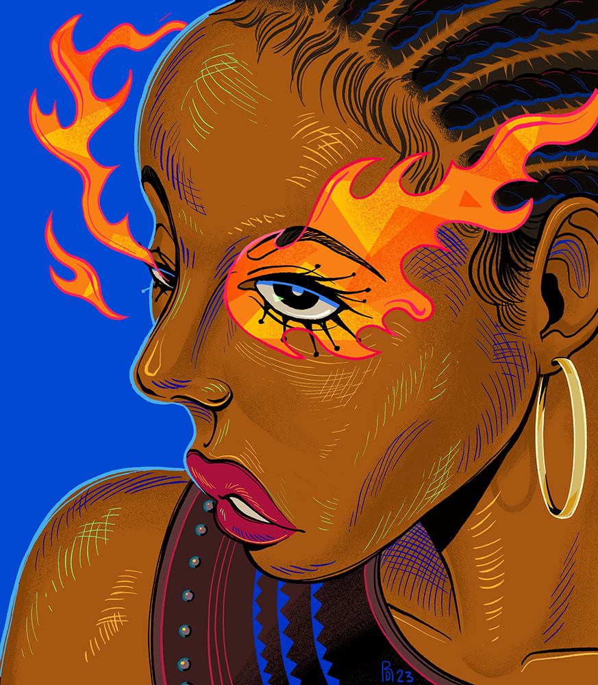 “Flame” –  portrait illustration of a woman