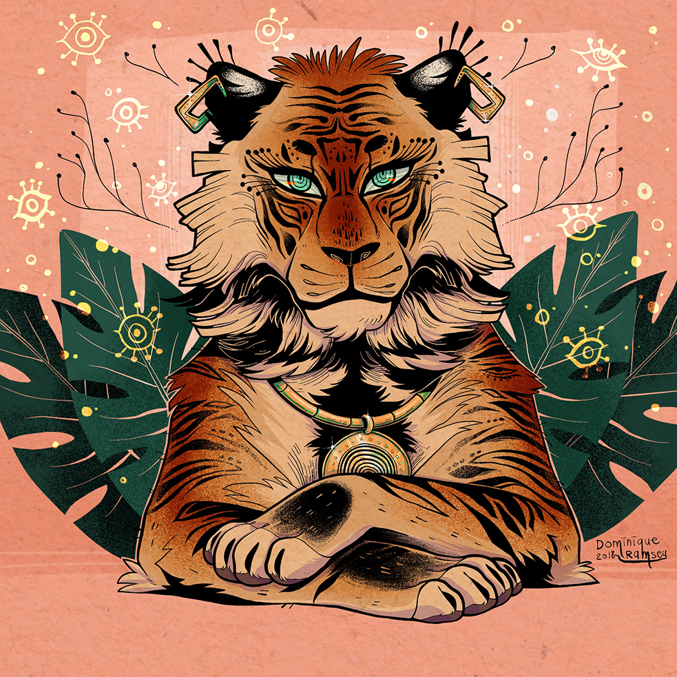 “Bengal Beauty” – red Tiger illustration