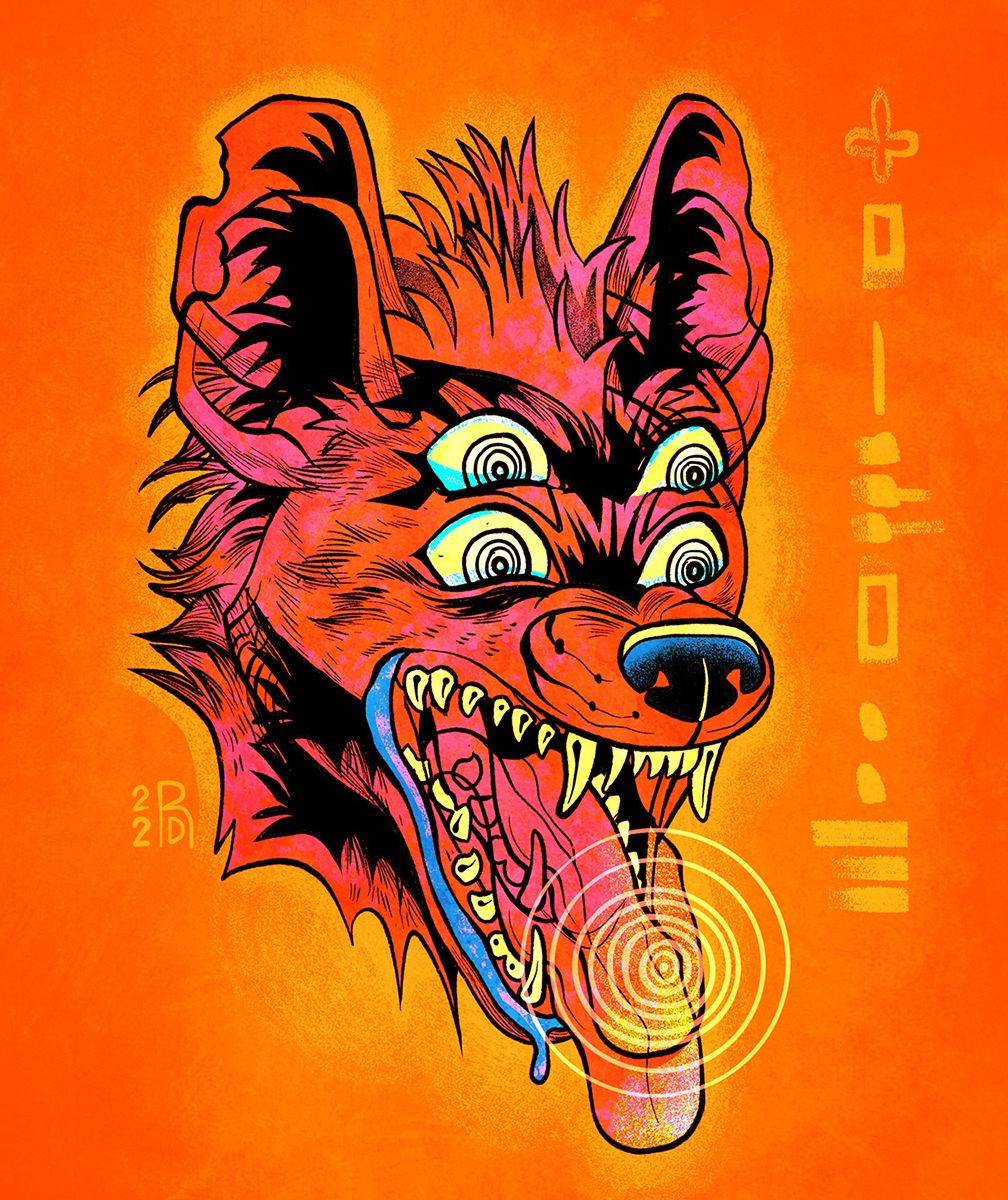 “Final Impact” – red hyena illustration