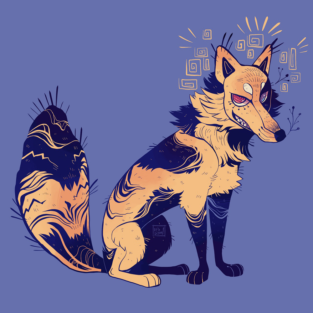 “Cunning” – yellow fox illustration