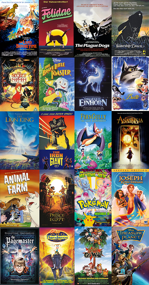 Animated movies I watched growing up that heavily inspired my art