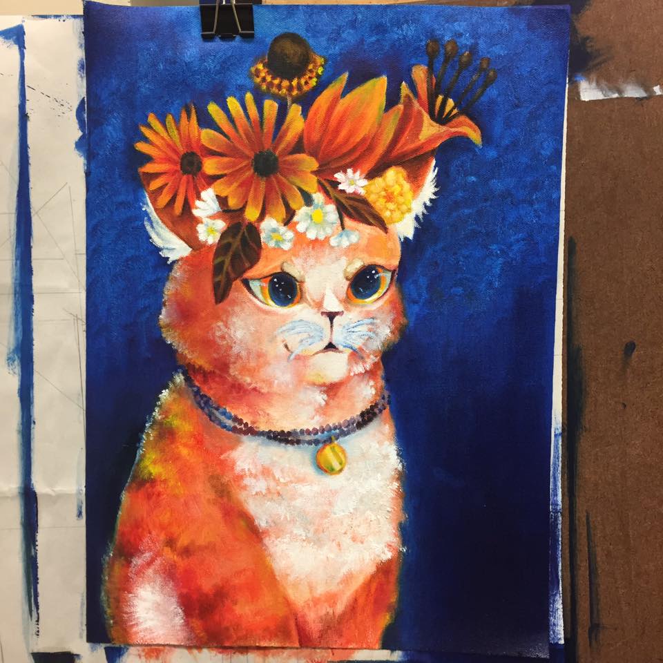 Orange tabby cat – oil painting