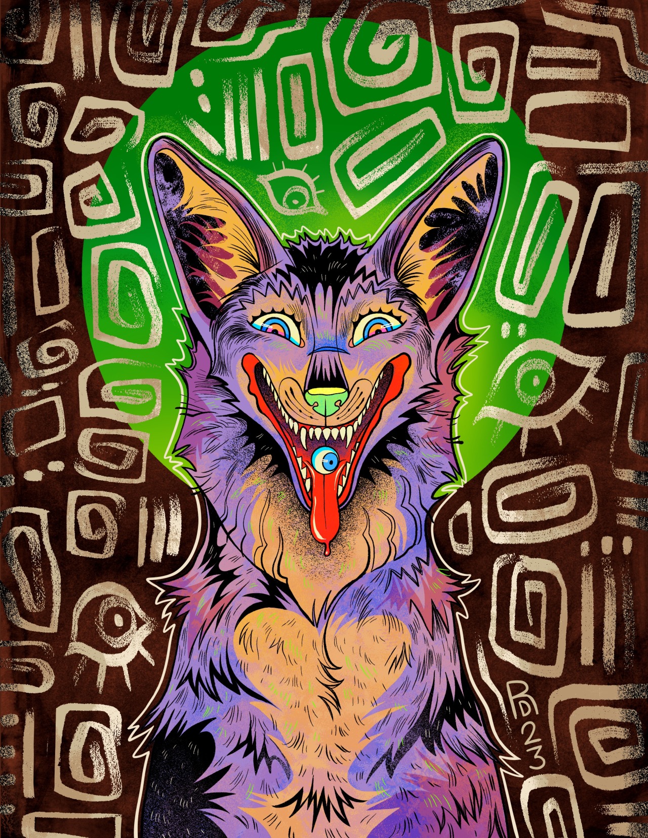 “Take a bite” – coyote illustration
